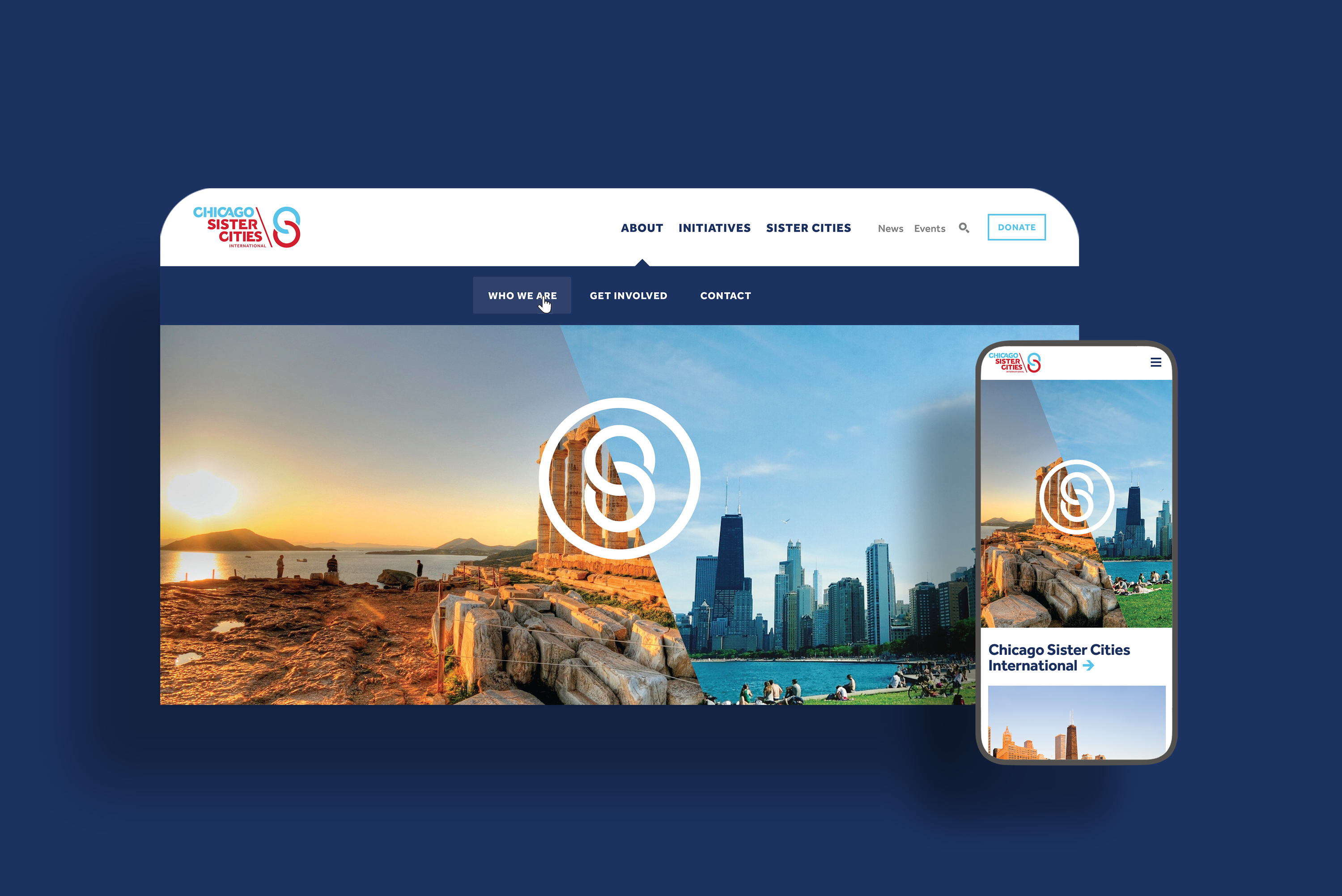 ChicagoSisterCities.com responsive website design, screen 1